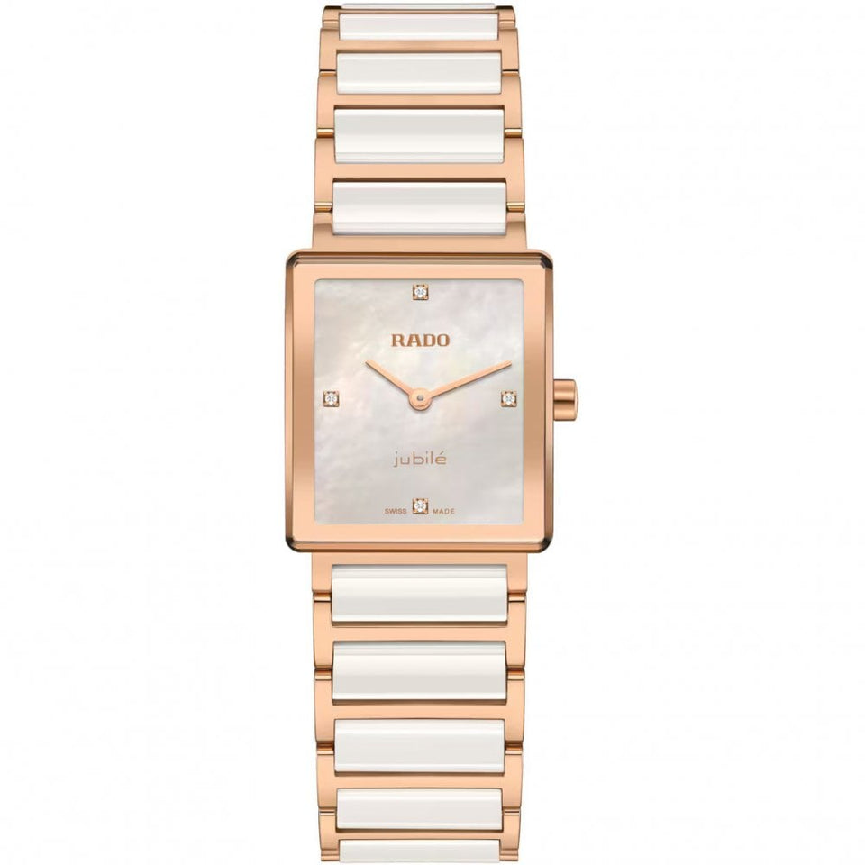 RADO Ladies INTEGRAL Diamonds White Ceramic & Rose Watch