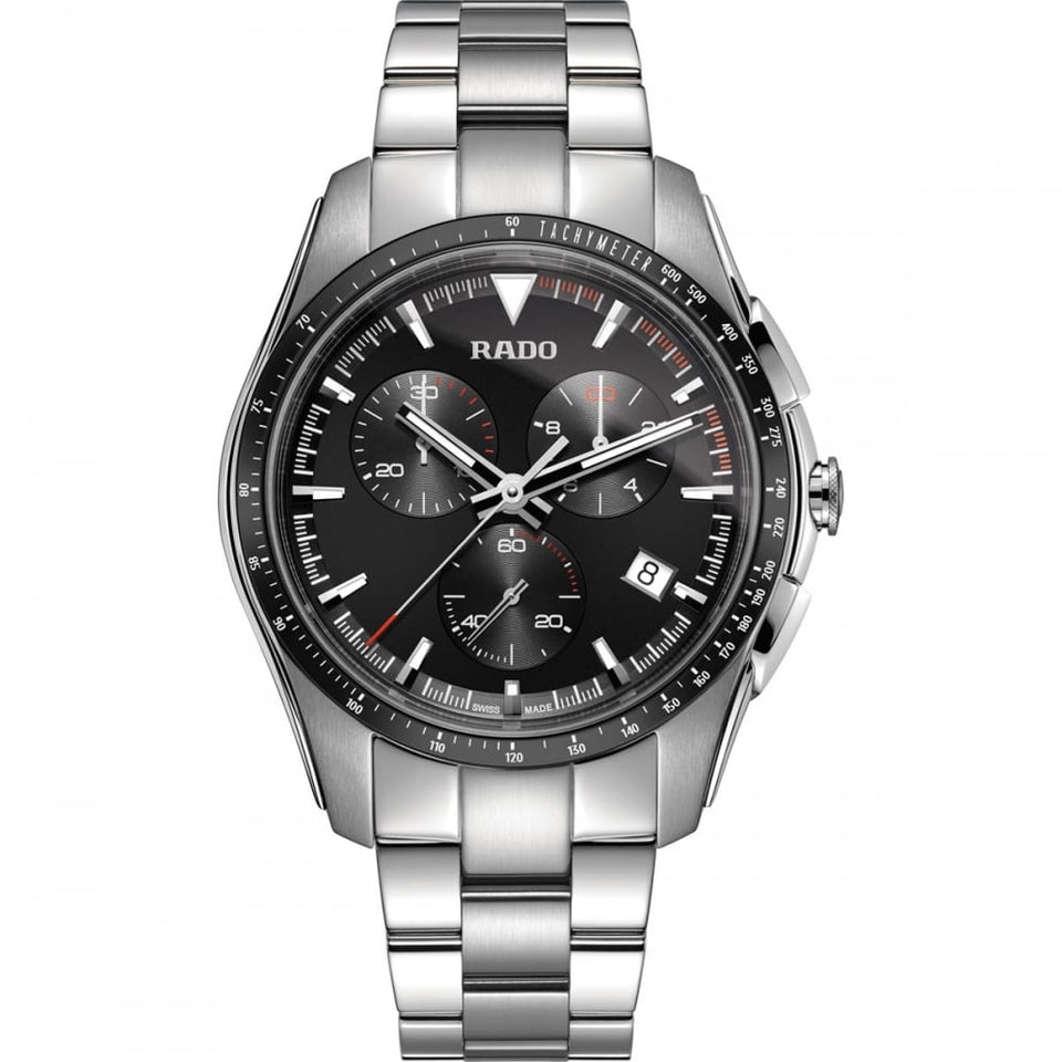 RADO Men's 44.9mm HYPERCHROME Black Dial Quartz Chronograph XXL Watch