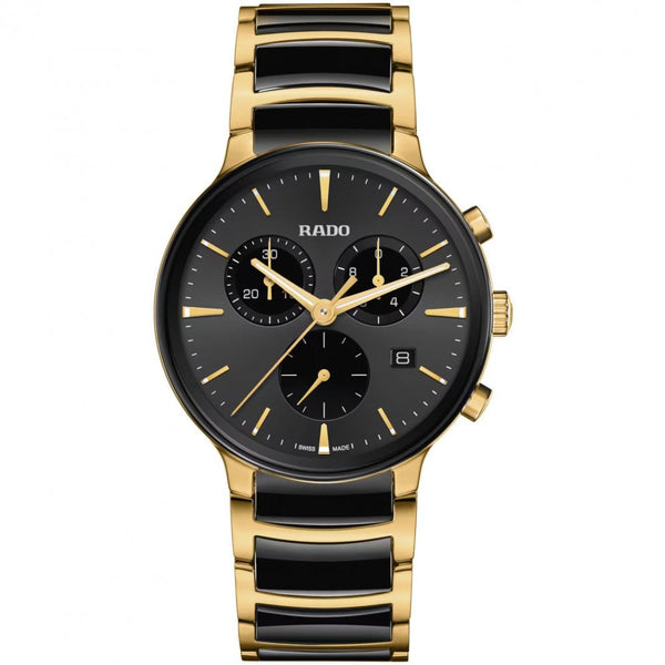 RADO Men's Black & Gold Centrix Chronograph Watch