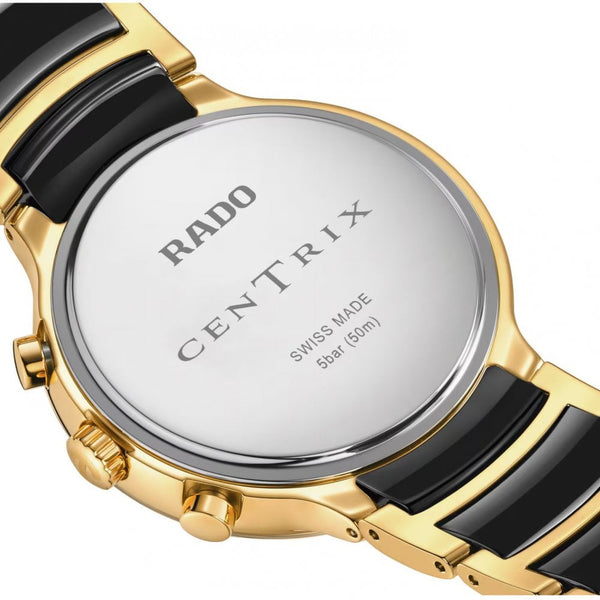 RADO Men's Black & Gold Centrix Chronograph Watch