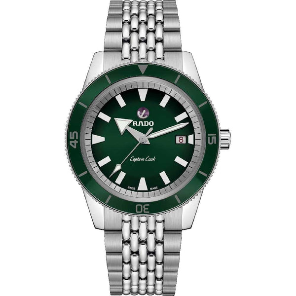 RADO Men's CAPTAIN COOK Automatic 5-Link 42mm Watch | Green