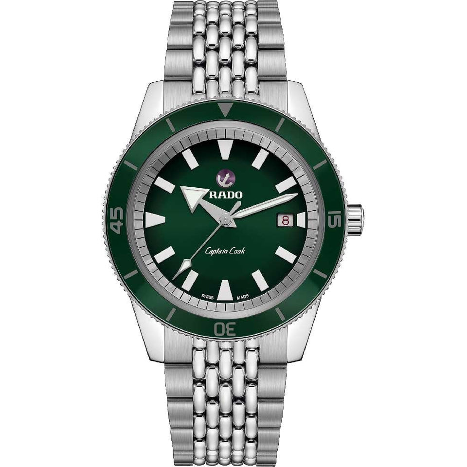 RADO Men's CAPTAIN COOK Automatic 5-Link 42mm Watch | Green