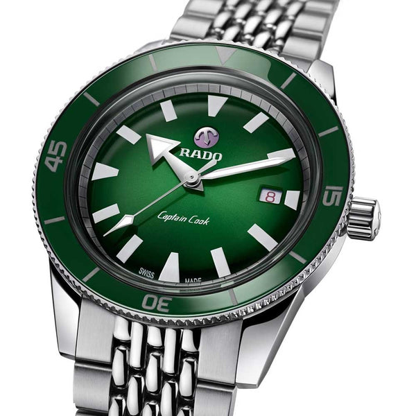 RADO Men's CAPTAIN COOK Automatic 5-Link 42mm Watch | Green