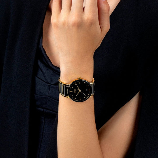 RADO Men's CENTRIX 39.5mm Black & Gold Quartz Watch