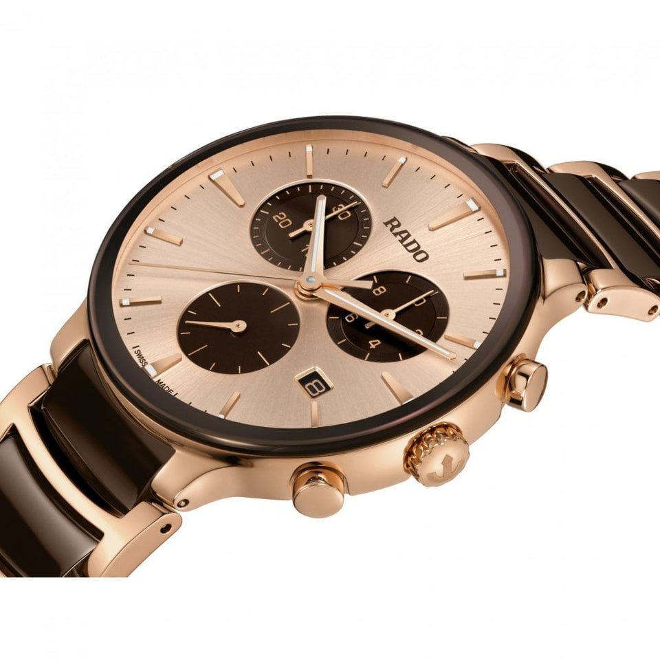RADO Men's CENTRIX 41mm Quartz Brown & Rose Watch