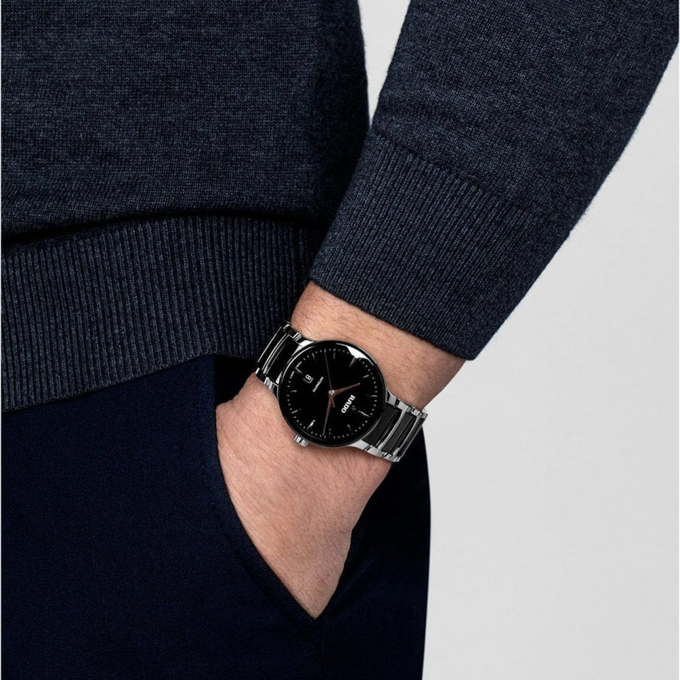 RADO Men's CENTRIX Automatic 39.5mm Black & Silver Watch