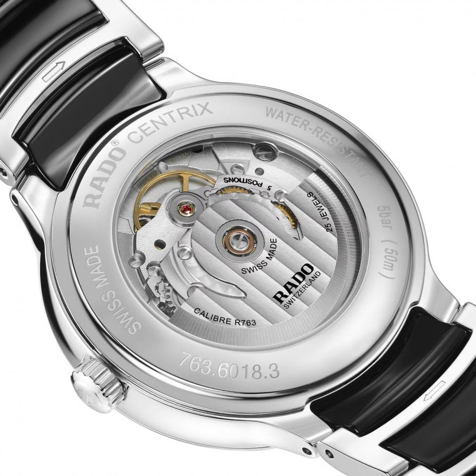 RADO Men's CENTRIX Automatic 39.5mm Black & Silver Watch