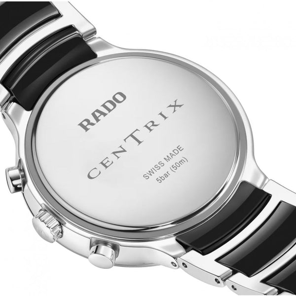 RADO Men's Centrix Black & Silver Chronograph Watch