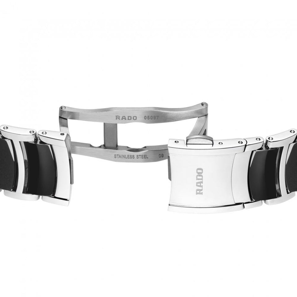 RADO Men's Centrix Black & Silver Chronograph Watch