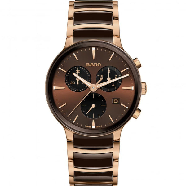 RADO Men's CENTRIX Brown & Rose 41mm Chronograph Watch