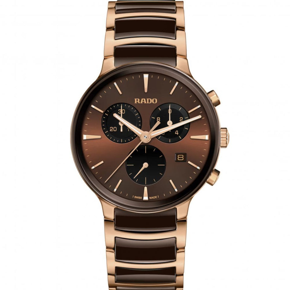 RADO Men's CENTRIX Brown & Rose 41mm Chronograph Watch