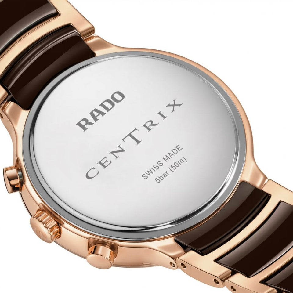 RADO Men's CENTRIX Brown & Rose 41mm Chronograph Watch