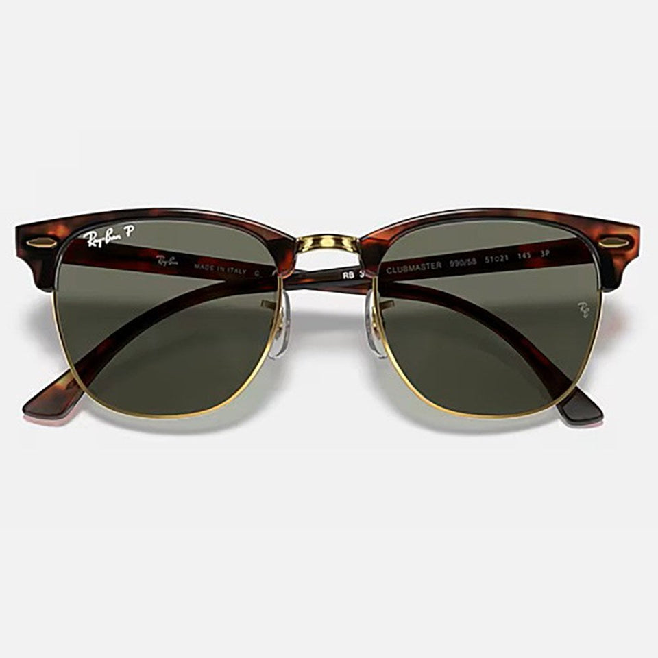 Ray-Ban CLUBMASTER CLASSIC Polished Tortoise On Gold With G-15 Green Lenses