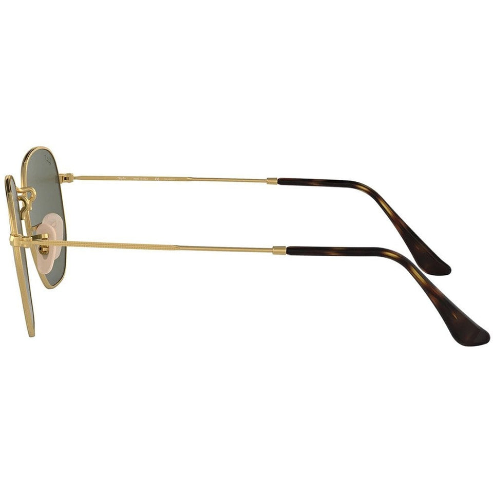 Ray-Ban HEXAGONAL Flat Polished Arista Gold with Green Polarised Lenses