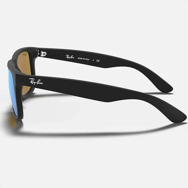 Ray-Ban Justin Matte Black Injected With Blue Mirrored Lenses