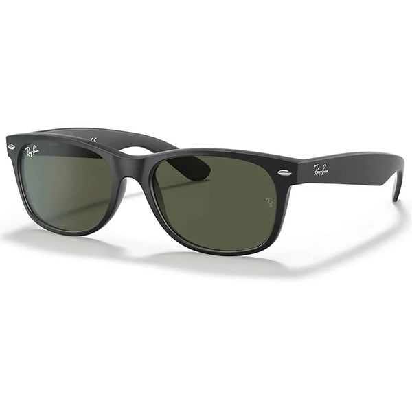 Ray-Ban NEW WAYFARER CLASSIC Matte Rubber Black With Green Lenses
