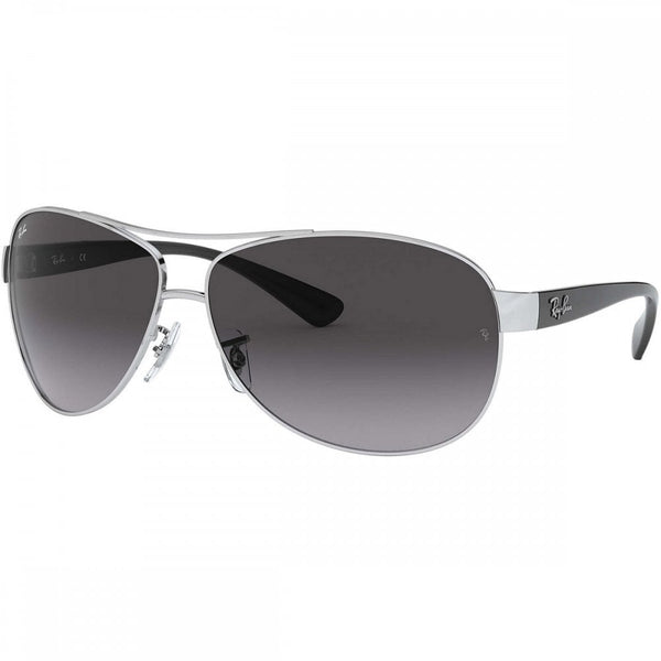 Ray-Ban RB3386 Polished Silver Metal with Light Grey / Dark Grey Lenses