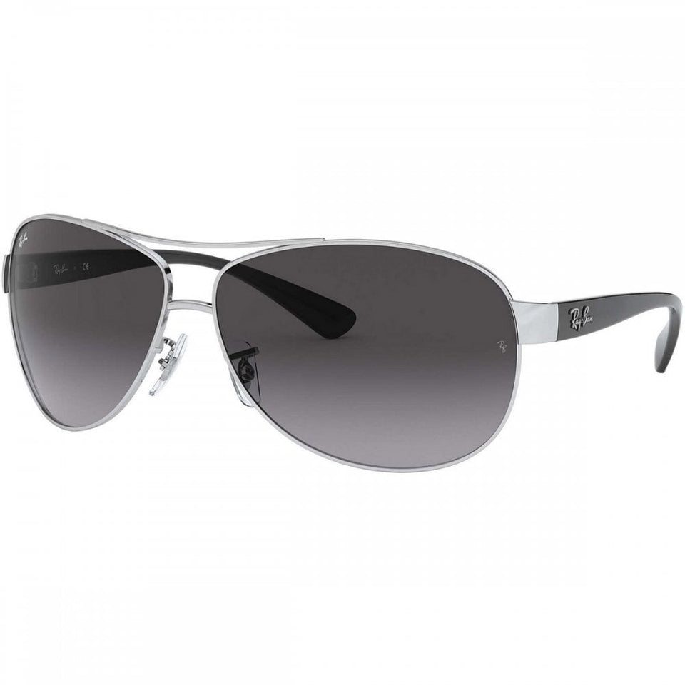 Ray-Ban RB3386 Polished Silver Metal with Light Grey / Dark Grey Lenses