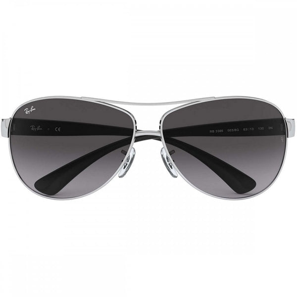 Ray-Ban RB3386 Polished Silver Metal with Light Grey / Dark Grey Lenses