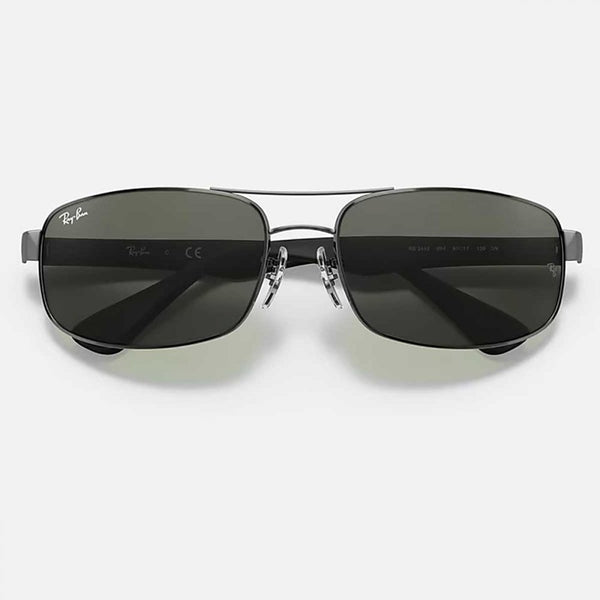 Ray-Ban RB3445 Polished Gunmetal Steel With Classic G-15 Green Lenses