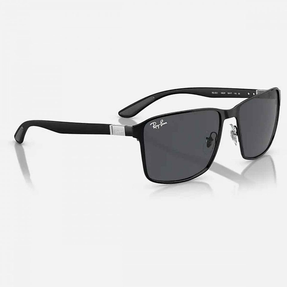 Ray-Ban RB3721 Polished Black On Black With Dark Grey Lenses