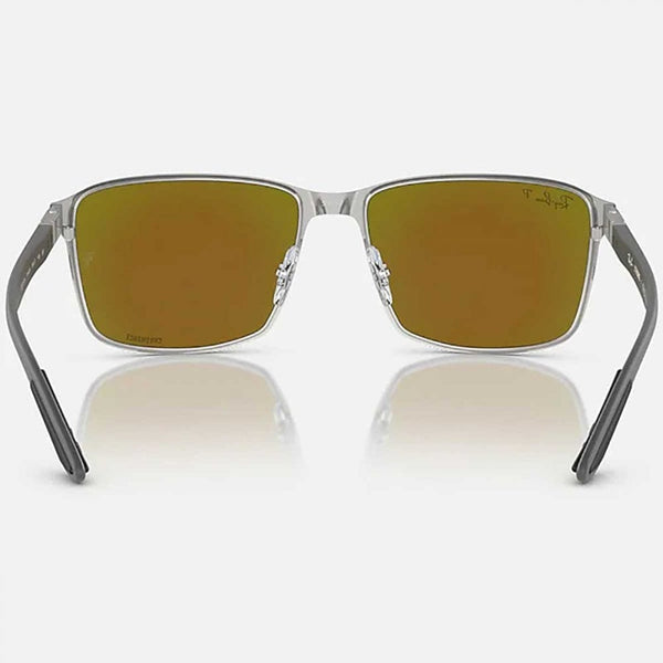 Ray-Ban RB3721CH CHROMANCE Polished Black On Silver With Blue Chromance Lenses