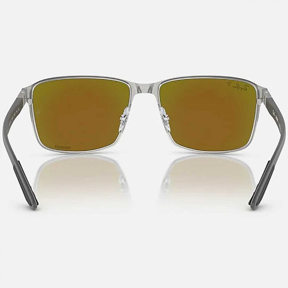 Ray-Ban RB3721CH CHROMANCE Polished Black On Silver With Blue Chromance Lenses