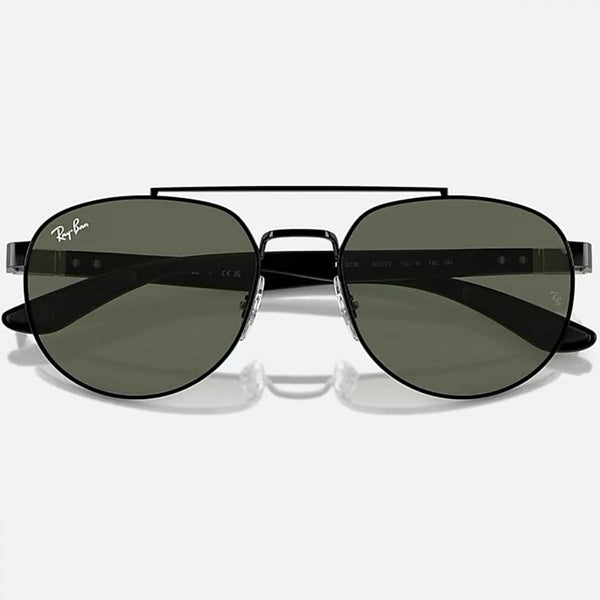 Ray-Ban RB3736 Polished Black With Dark Green Classic Lenses