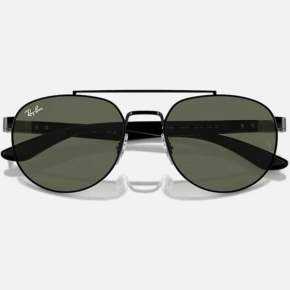 Ray-Ban RB3736 Polished Black With Dark Green Classic Lenses