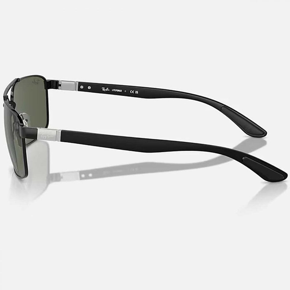 Ray-Ban RB3737 Polished Black With Classic Dark Green Lenses