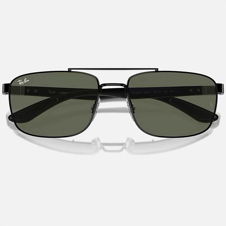 Ray-Ban RB3737 Polished Black With Classic Dark Green Lenses