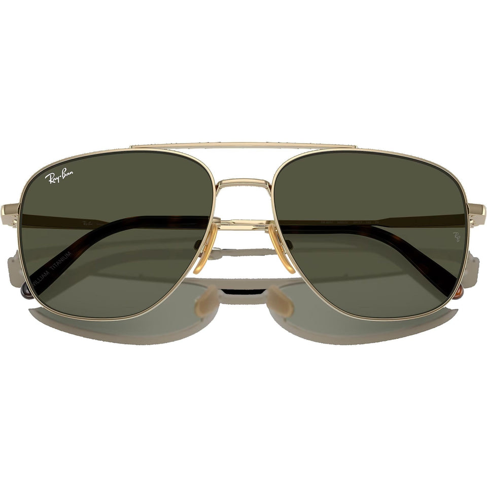Ray-Ban WILLIAM Polished Arista Gold With Green Lenses