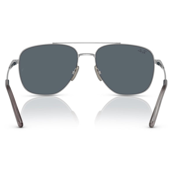 Ray-Ban WILLIAM Polished Silver Titanium With Blue Lenses