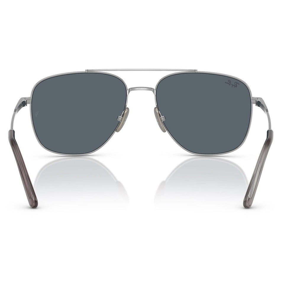 Ray-Ban WILLIAM Polished Silver Titanium With Blue Lenses