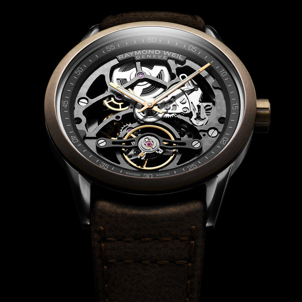 Raymond Weil Freelancer 42mm Skeleton Dial Bronze Bezel Men's Automatic Watch