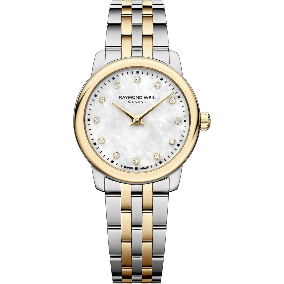 Raymond Weil Ladies Toccata Classic 24mm Diamond Set Mother of Pearl Two-Tone Watch