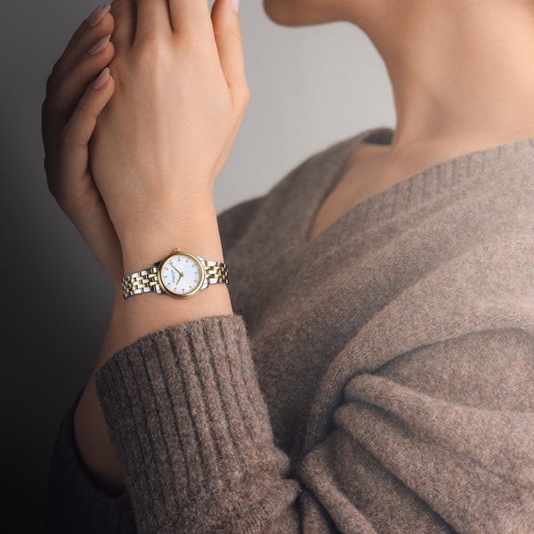 Raymond Weil Ladies Toccata Classic 24mm Diamond Set Mother of Pearl Two-Tone Watch
