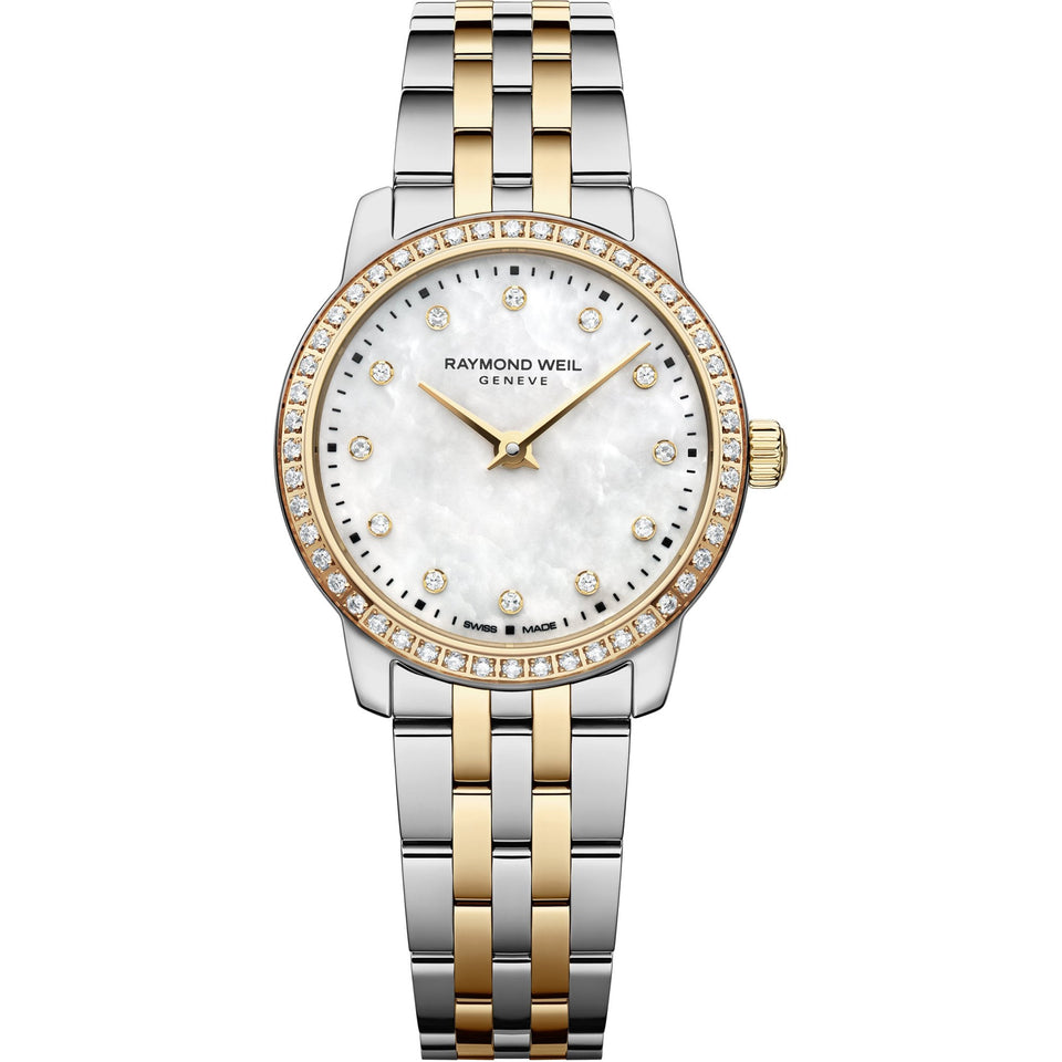 Raymond Weil Ladies Toccata Classic 24mm Diamond Set Mother of Pearl Two-Tone Watch
