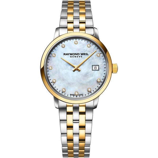 Raymond Weil Ladies Toccata Classic 29mm Mother of Pearl Diamond Set Two-Tone Watch