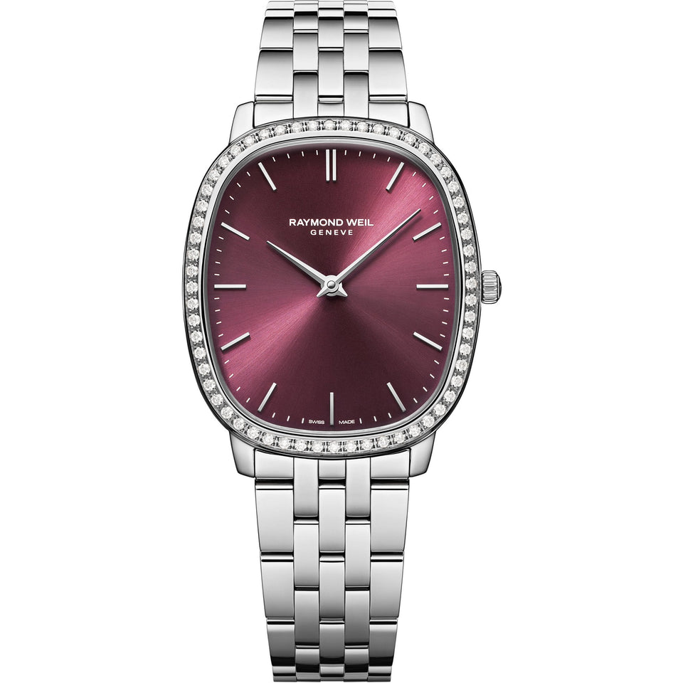 Raymond Weil Ladies Toccata Heritage 31mm Diamond Set Red Grape Watch