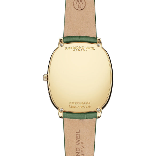 Raymond Weil Ladies Toccata Heritage 31mm Silver Dial Green Strap Watch