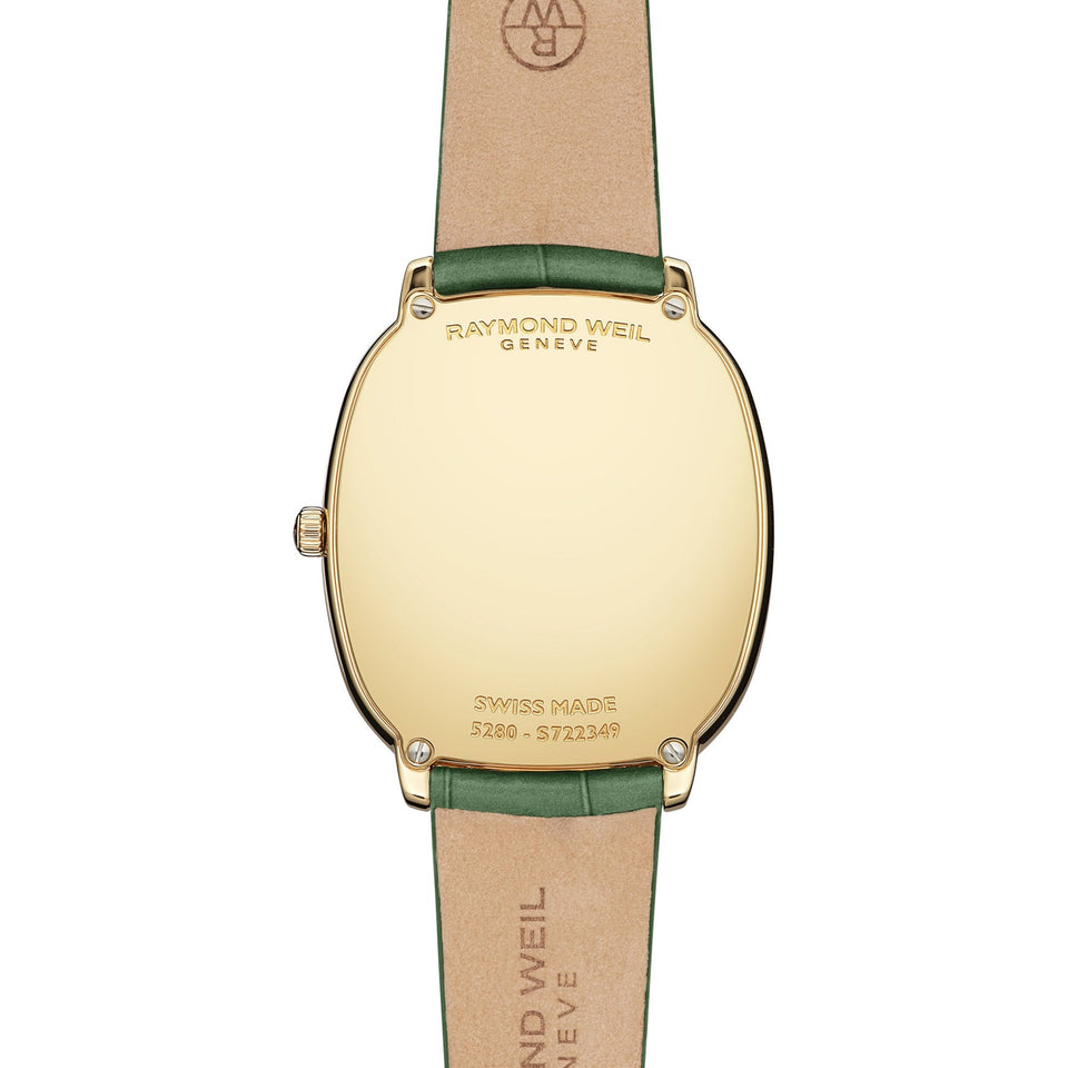 Raymond Weil Ladies Toccata Heritage 31mm Silver Dial Green Strap Watch