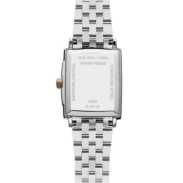 Raymond Weil Ladies Toccata Square Diamond Set Mother of Pearl Dial 22mm Two-Tone Watch