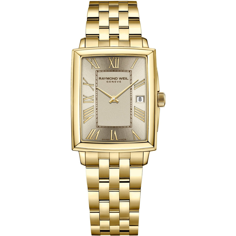 Raymond Weil Ladies Toccata Square Gold Tone 22mm Champagne Dial Watch
