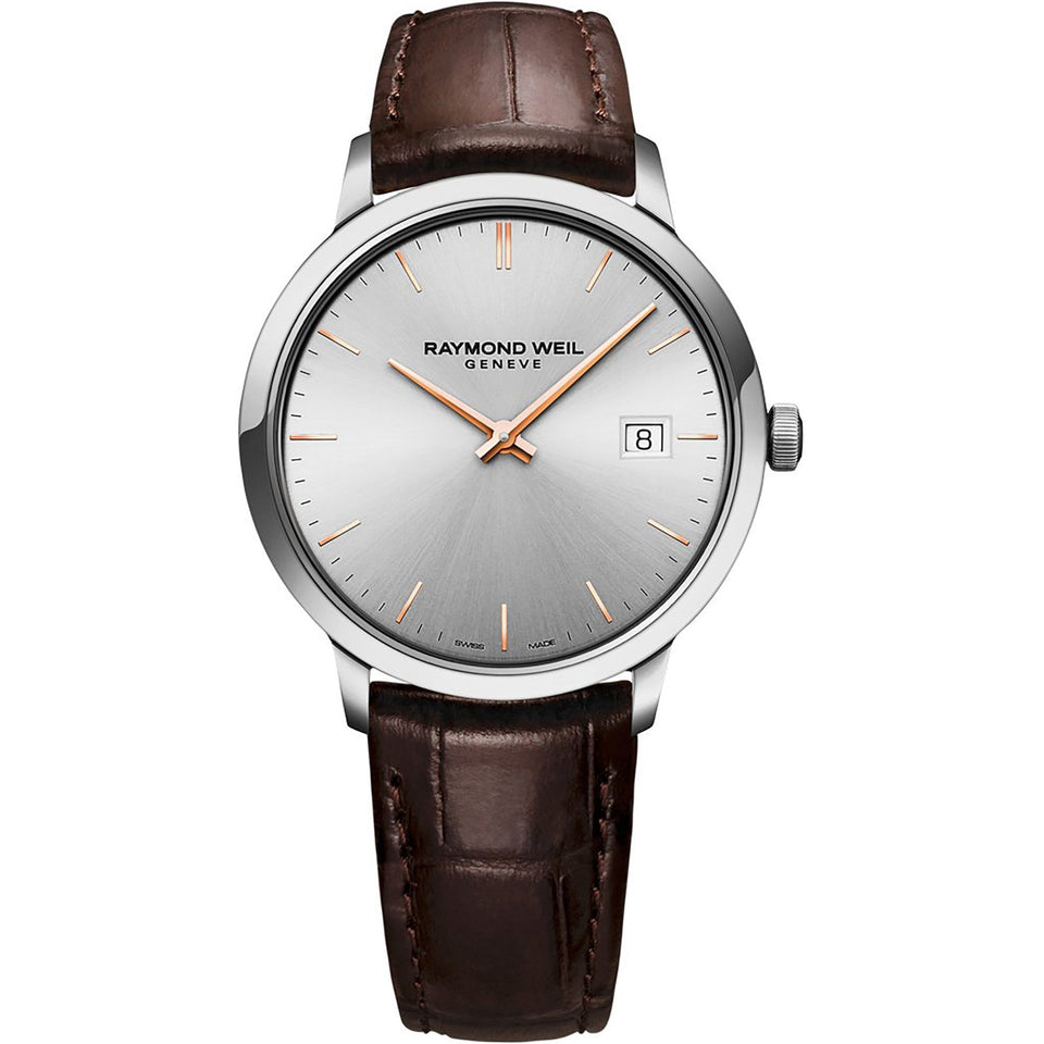 Raymond Weil Toccata Classic Men's 40mm Silver Dial Brown Strap Watch