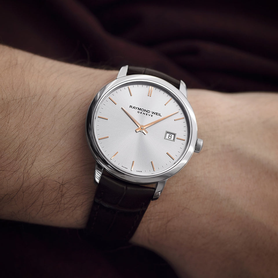 Raymond Weil Toccata Classic Men's 40mm Silver Dial Brown Strap Watch