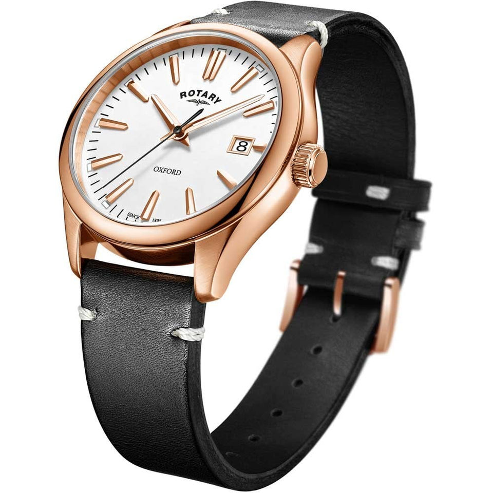 Rotary Men's Contemporary Oxford Black Strap Watch