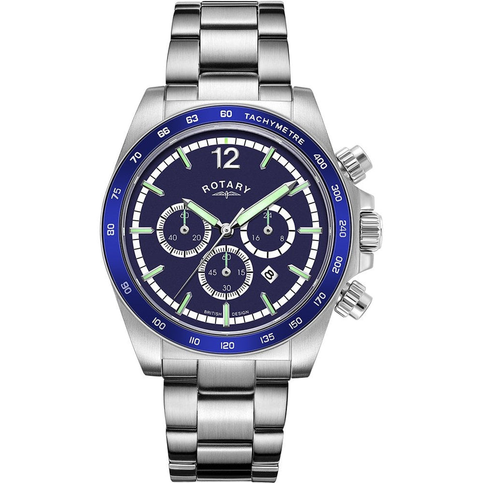 Rotary Men's Henley 41mm Blue Dial Chronograph Watch