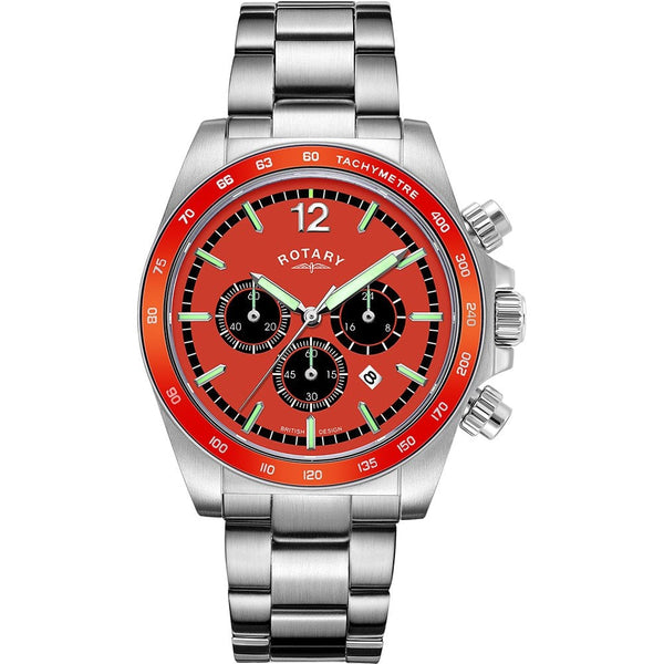 Rotary Men's Henley 41mm Orange Dial Chronograph Watch