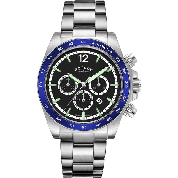 Rotary Men's Henley Black Dial 41mm Chronograph Watch